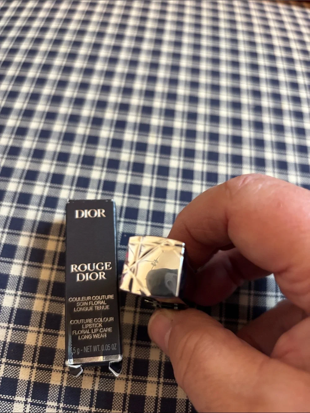 DIOR Red Velvet Cosmetic Pouch and Rouge Dior satin lipstick